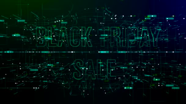 Animasjon av digitalt rom med Black Friday-tekst – stockvideo