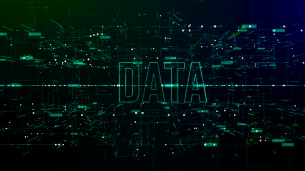 Animación del espacio digital con texto de datos — Vídeos de Stock