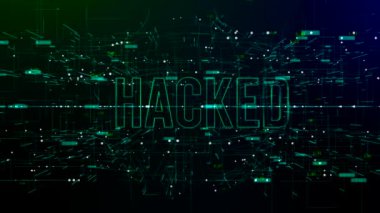 Hacked metin ile dijital alanın animasyonu