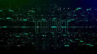 Trust metni ile dijital alanın animasyonu