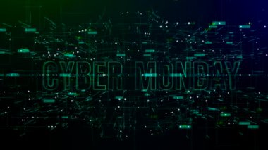 Cyber Monday metni ile dijital alanın animasyonu
