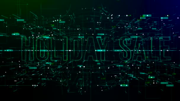 Animation of digital space with Holiday Sale text — Stock Video