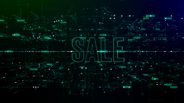 Animation of digital space with Sale text — Stock Video