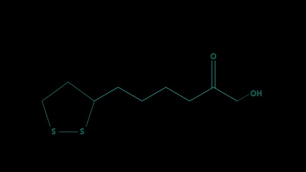 Animáció-szerkezeti képlet N-vitamin vagy Lipoic-sav — Stock videók