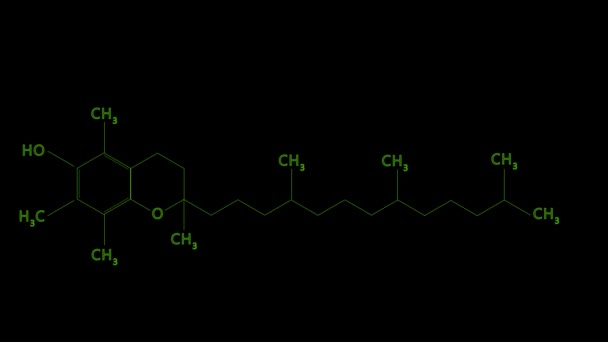 Structure moléculaire animée de la vitamine E — Video
