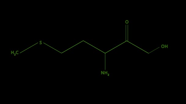 Animatie-chemische formule van vitamine U — Stockvideo