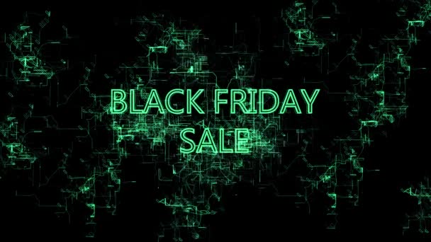 Digital network. Sign "Black Friday Sale" — Stock Video