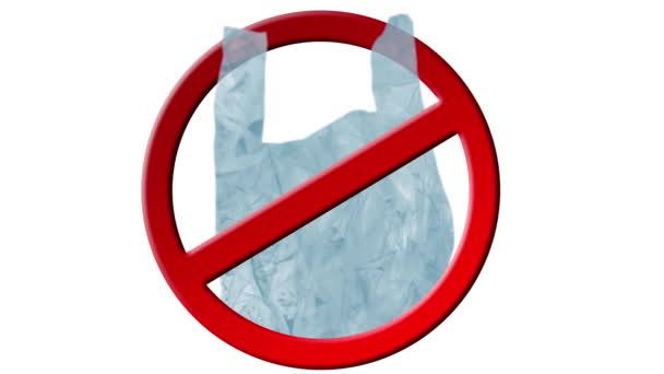 Animação Nenhum saco de plástico — Vídeo de Stock