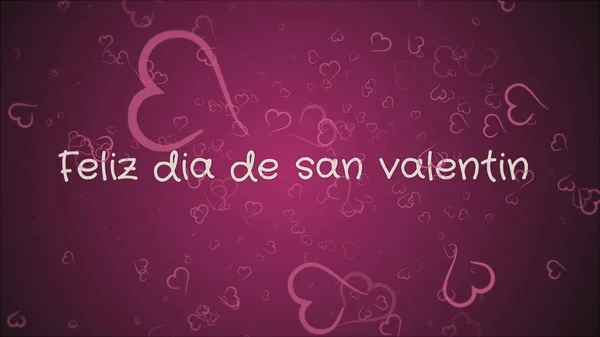 Feliz dia de san Valentin, Happy Valentines day in spanish language, greeting card — Stock Photo, Image