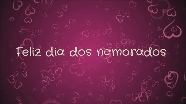 Feliz dia DOS Namorados, boldog Valentin-napot portugál nyelven, üdvözlőkártya — Stock Fotó