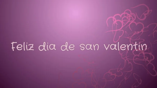 Feliz dia de san Valentin, Happy Valentines day in spanish language, greeting card — Stock Photo, Image