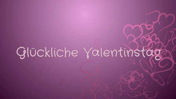 Gluckliche Valentinstag, boldog Valentin-napot a német nyelv, üdvözlőlap — Stock Fotó