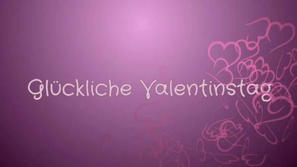 Gluckliche Valentinstag, Joyeuse Saint Valentin en langue allemande, carte de voeux — Photo