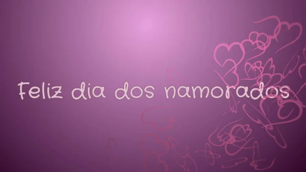 Feliz DIA DOS Namorados, Happy Walentynki w języku portugalskim, karty okolicznościowe — Zdjęcie stockowe