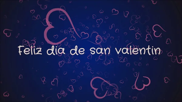 Feliz dia de san Valentin, Happy Valentines day in spanish language, greeting card