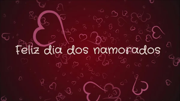 Feliz día dos Namorados, Feliz día de San Valentín en lengua portuguesa, tarjeta de felicitación —  Fotos de Stock