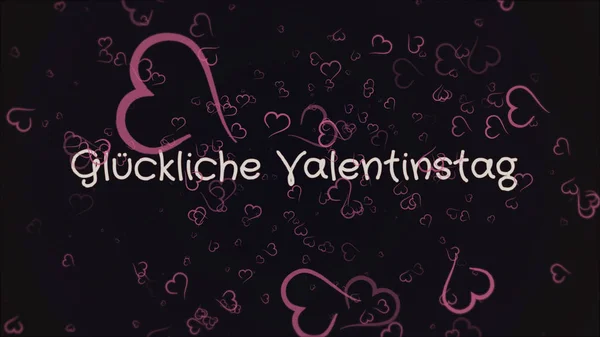 Gluckliche Valentinstag, Happy Valentines day in german language, greeting card — Stock Photo, Image