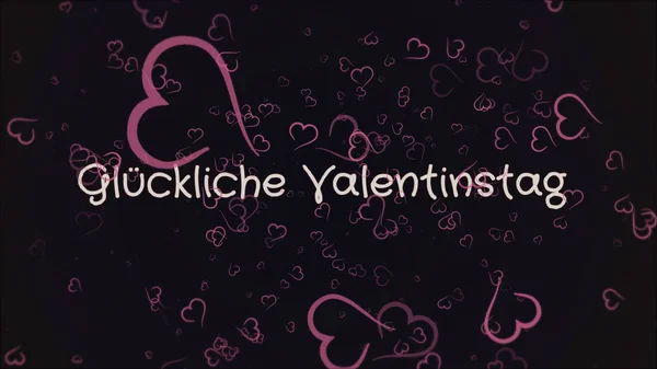 Gluckliche Valentinstag, Joyeuse Saint Valentin en langue allemande, carte de voeux — Photo