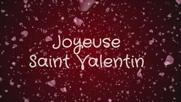 Joyeuse Saint Valentin, Happy Valentines day in french language, greeting card — Stock Photo, Image