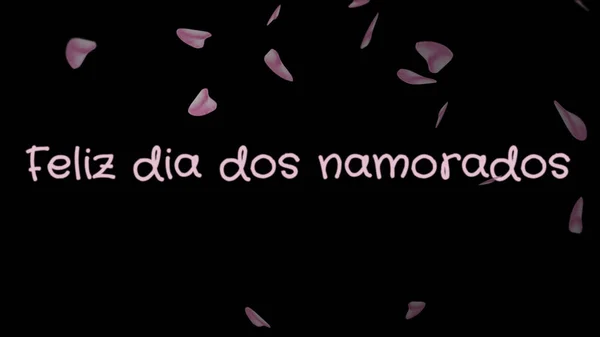 Feliz dia dos Namorados, Feliz Dia dos Namorados em língua portuguesa, cartão de felicitações — Fotografia de Stock