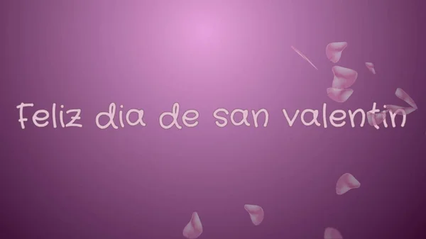 Feliz dia de San Valentin, boldog Valentin-napot a spanyol nyelv, üdvözlőlap — Stock Fotó