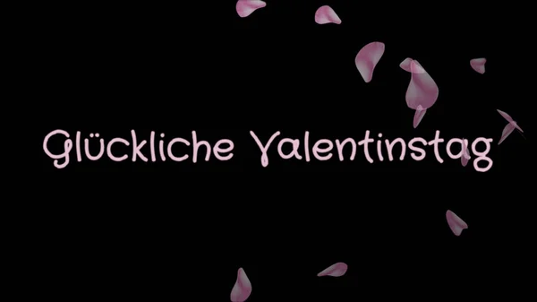 Glucklicher Valentinstag, fröhlicher Valentinstag in deutscher Sprache, Grußkarte — Stockfoto