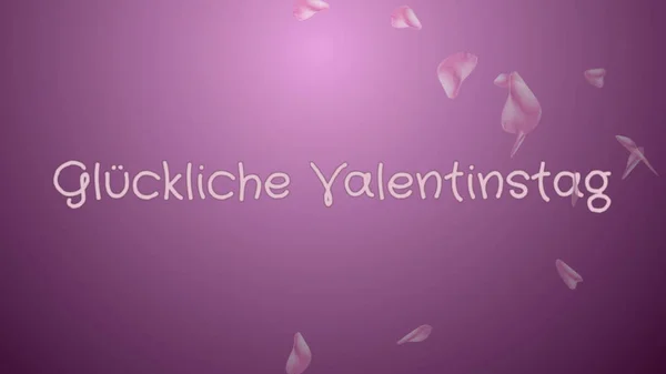 Glucklicher Valentinstag, fröhlicher Valentinstag in deutscher Sprache, Grußkarte — Stockfoto