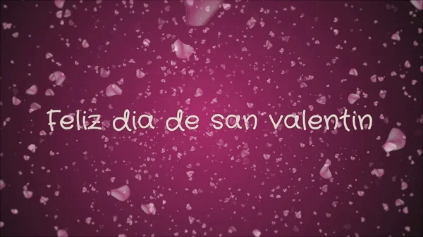 Feliz dia de San Valentin, boldog Valentin-napot a spanyol nyelv, üdvözlőlap — Stock Fotó