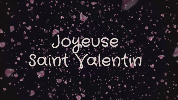 Joyeuse Saint Valentin, boldog Valentin-napot francia nyelven, üdvözlőlap — Stock Fotó