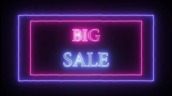 Neon advertising "Big Sale" — Stock Photo, Image