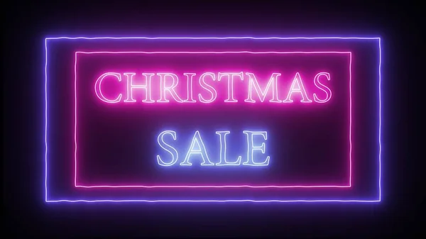 Neon-Werbung "Weihnachtsverkauf" — Stockfoto