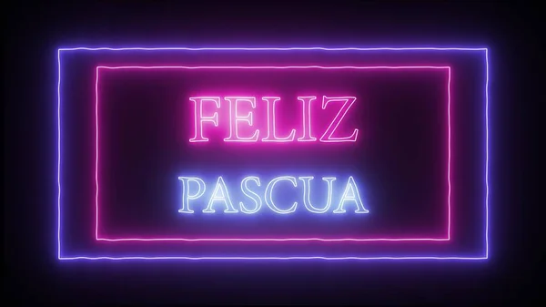 Neon işareti "Feliz Pascua", İspanyolca Happy Easter — Stok fotoğraf