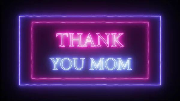 Neon sinal Obrigado mãe — Fotografia de Stock