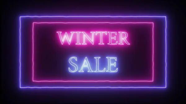 Neon publicité "Vente d'hiver " — Photo