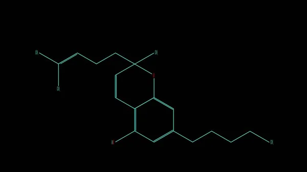 Illustration formule chimique de la molécule de cannabichromène — Photo