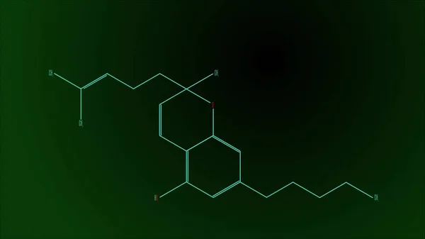 Fórmula química ilustrativa de la molécula de cannabicromeno —  Fotos de Stock