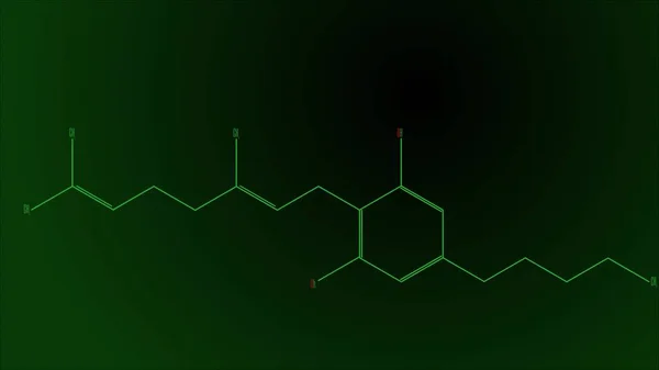 Illustration chemical formula of the cannabigerol molecule — Stock Photo, Image