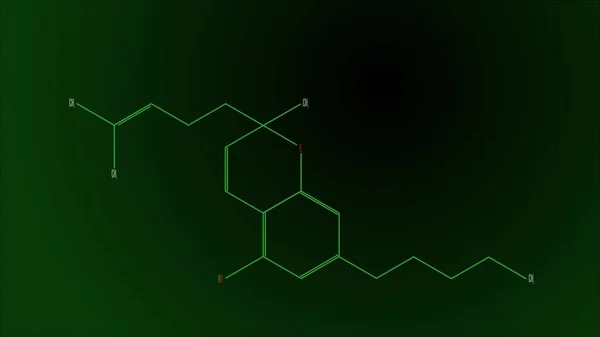 Formula chimica illustrativa della molecola di cannabicromene — Foto Stock