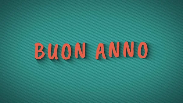 Текст с тенями на синем фоне Buon Anno — стоковое фото