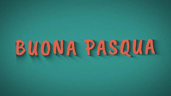 Текст с тенями на синем фоне Buona Pasqua — стоковое фото