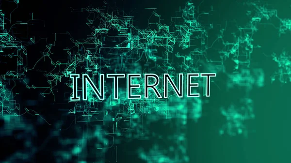 A rede digital. Texto Internet — Fotografia de Stock