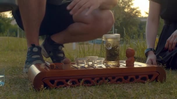 Ceremonia del té en el parque — Vídeos de Stock