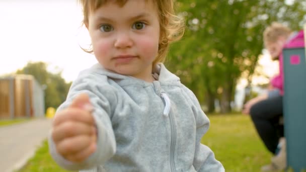 Portrait of baby girl — Stock Video