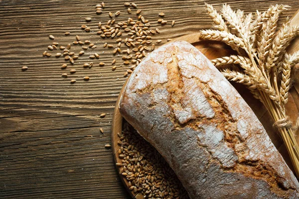 Homemade Loaf Bread Wooden Table — Stock Photo, Image