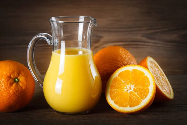 Fresh Orange Juice Glass Pitcher — Stock Photo, Image