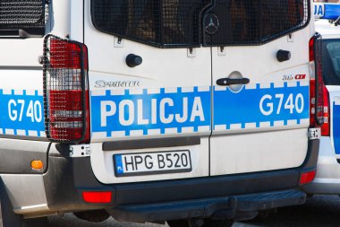 LIPNICA MUROwanA, POLAND- 29 Mart: Lipnica Murowan 'da Paskalya Palm Yıllık Yarışması. 15 Mart 2015' te Lipnica Murowana 'da Polonya polis arabası