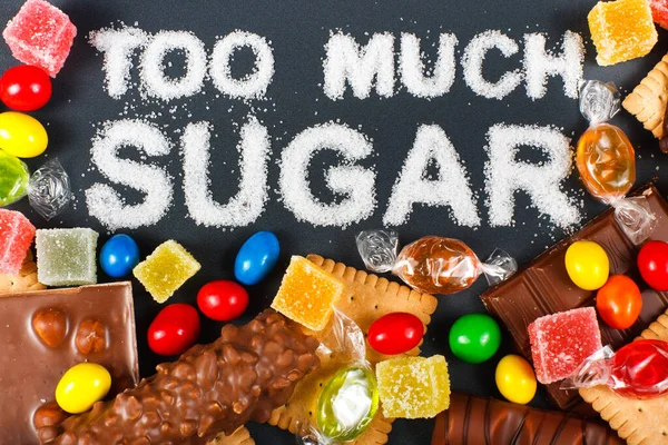 Concepto Alimentos Poco Saludables Azúcar — Foto de Stock