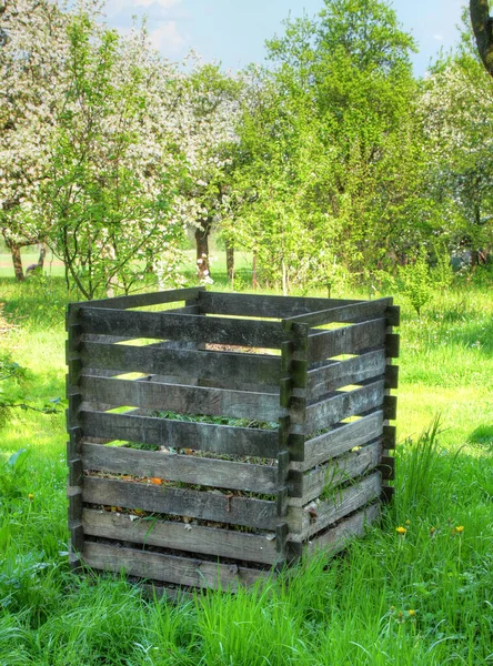Kompost Bin Hagen Hdr Bilde – stockfoto