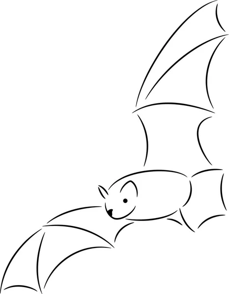 Murciélago Vampiro Negro Volando Aislado Ilustración Vectorial — Archivo Imágenes Vectoriales