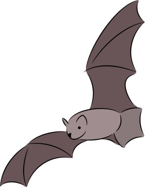 Vampir uçan, izole yarasa. Vektör çizim